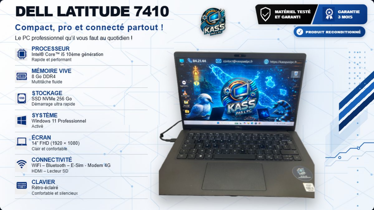 Dell Latitude 7410 – Core i5 10ᵉ Gen – 4G LTE + eSIM