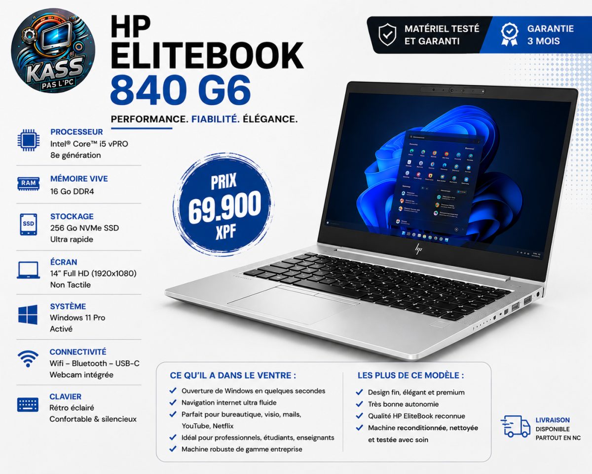 HP EliteBook 840 G6 – Le PC professionnel fiable, rapide et élégant !