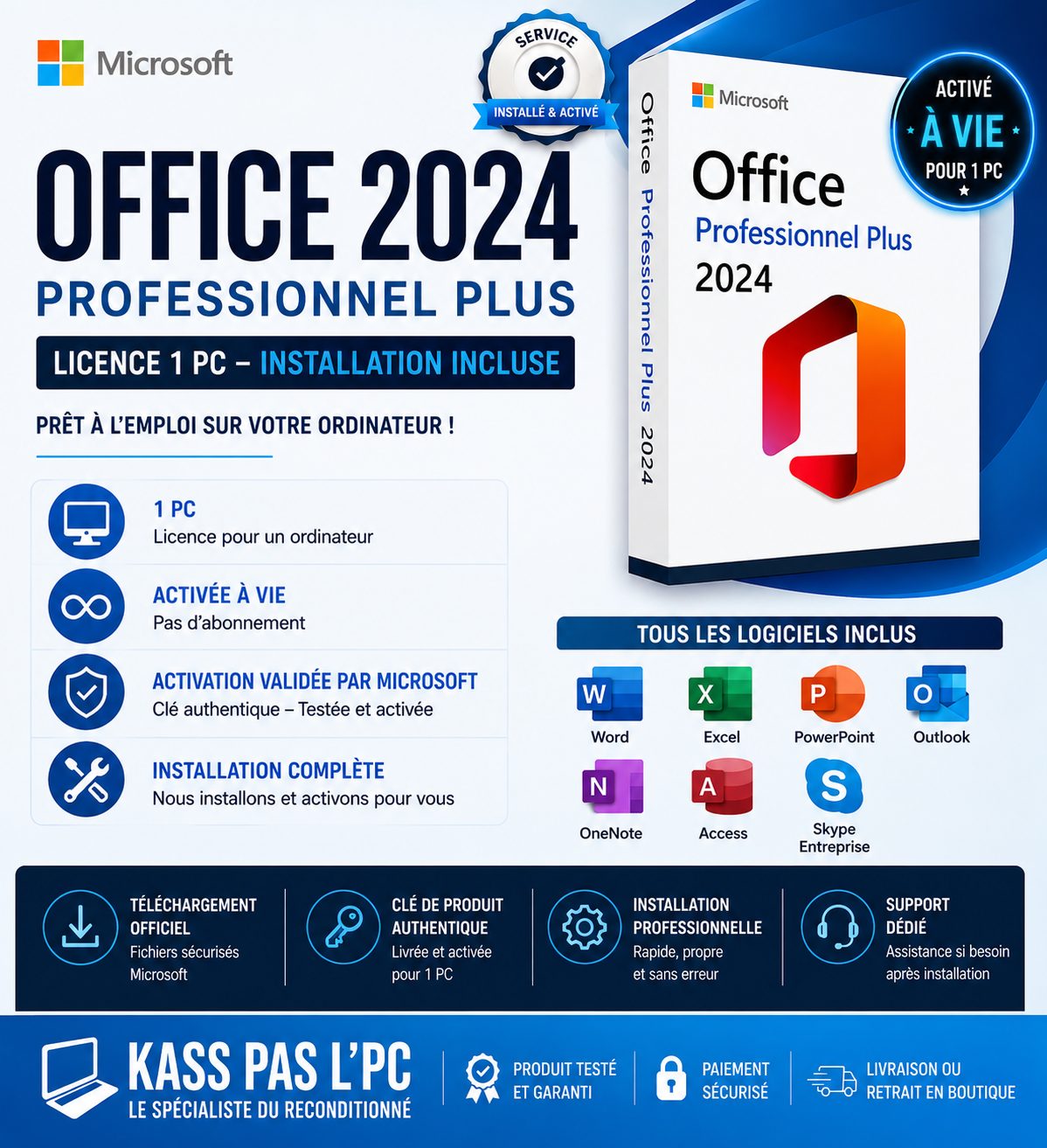 Microsoft Office 2024 Professionnel Plus – Licence + Installation Complète