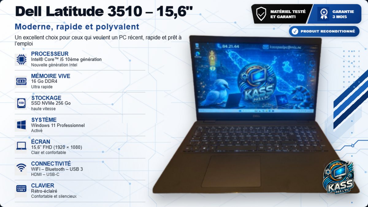 PC Portable Dell Latitude 3510 – 15,6" - KPPC-001