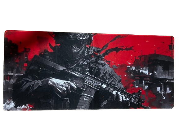 Tapis de souris – Design Tactical Rouge & Noir