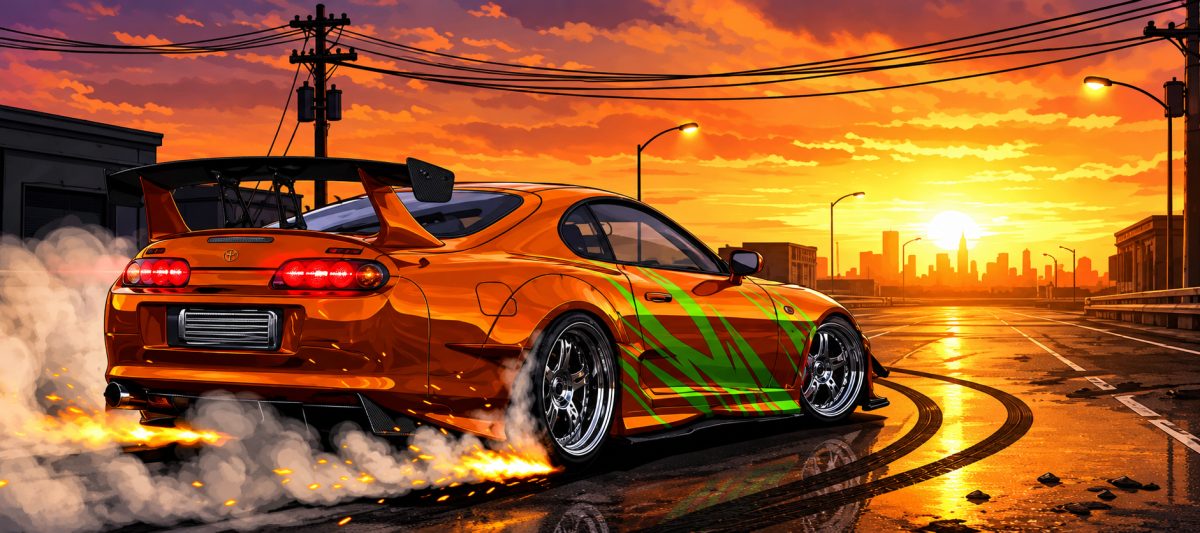 Tapis de souris Gaming XXL 90 x 40 cm – Toyota Supra Drift