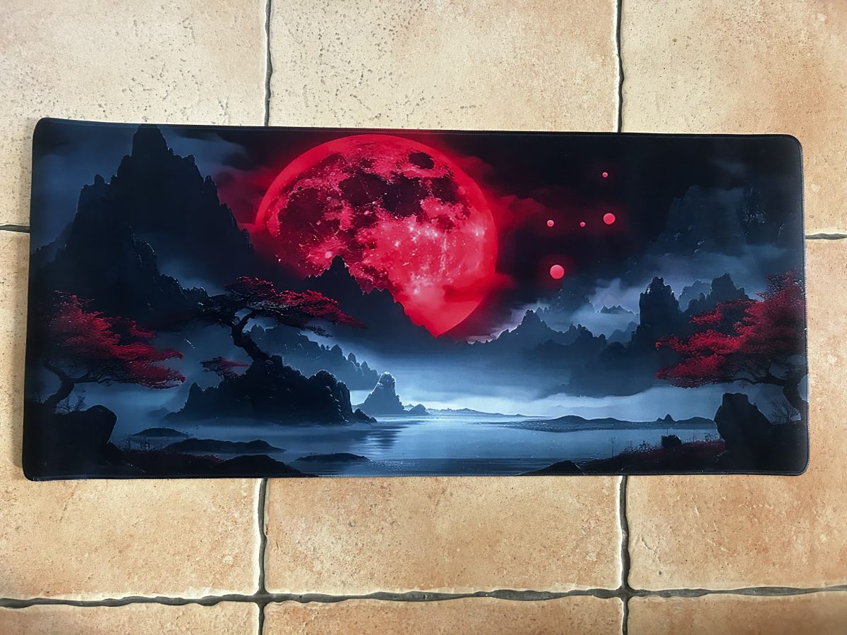 Tapis de souris – Design Lune Rouge Mystique